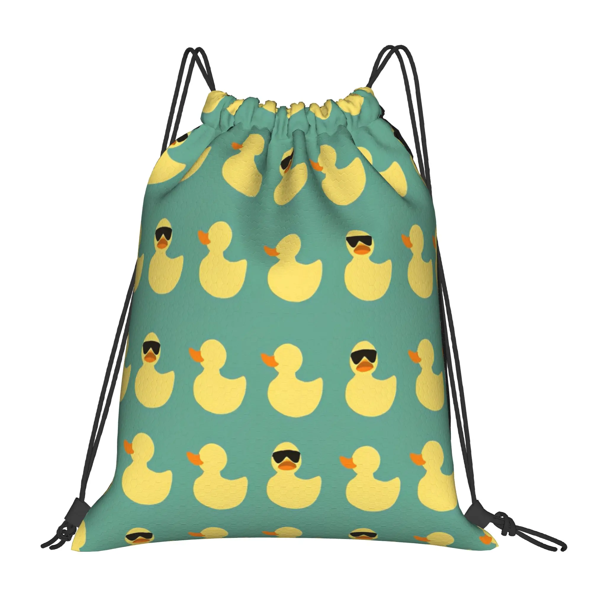 Sunglass Rubber Duck Backpack Drawstring Basketball Bags Gym Bag Cute Cartoon String Sackpack for Cycling 36cm (W) x 43cm (H)