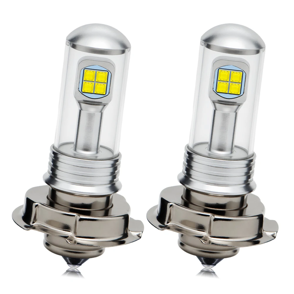 Ruiandsion P26S LED Glass Cover Motorcycle Bulb 12V Headlight White Super Bright Plug&Play for Scooter Moped ATV UTV 2Pcs