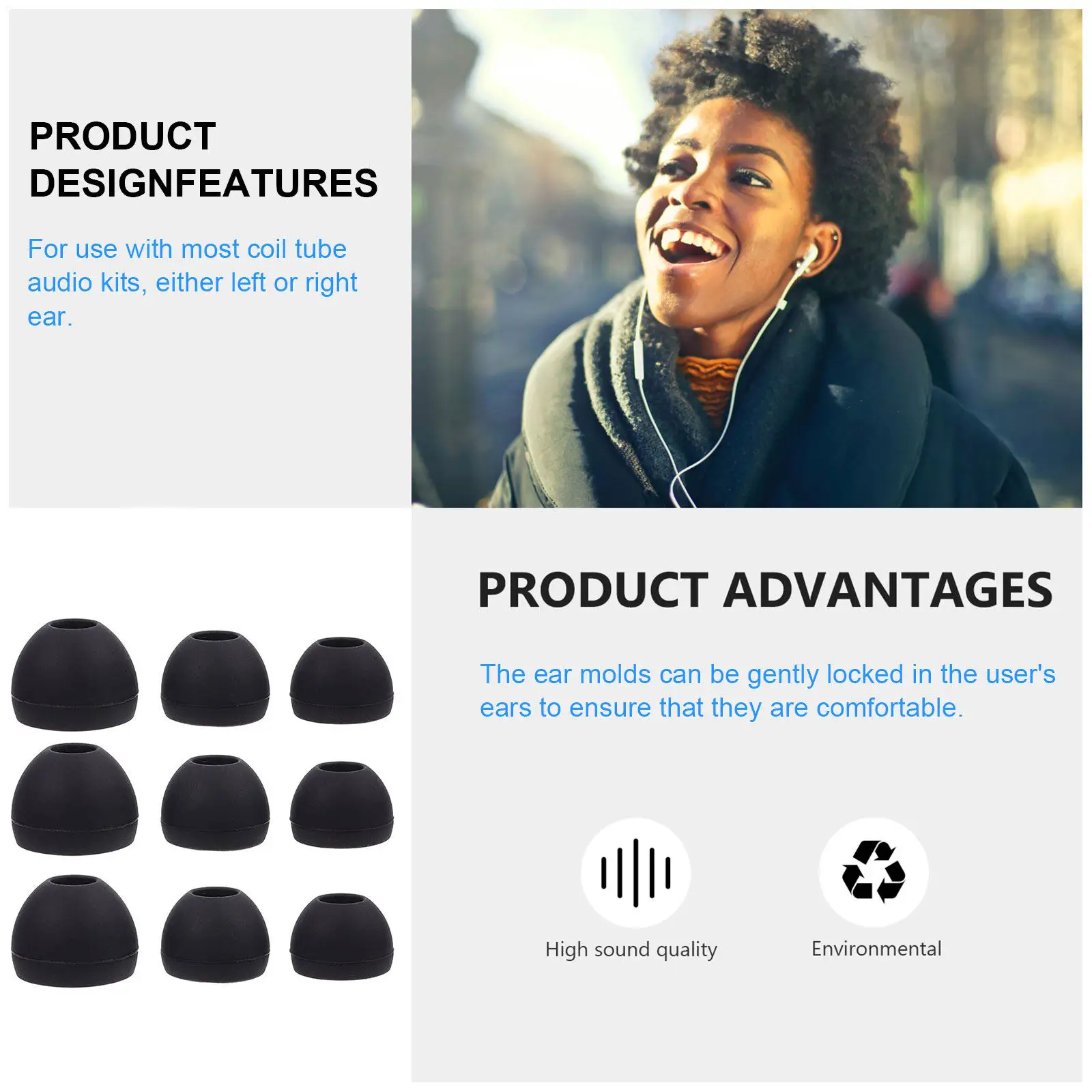 60Pcs Silicone Earphone Covers for Wireless Earbuds – Non-Slip Secure Fit for Running, Jogging, Music & Calls