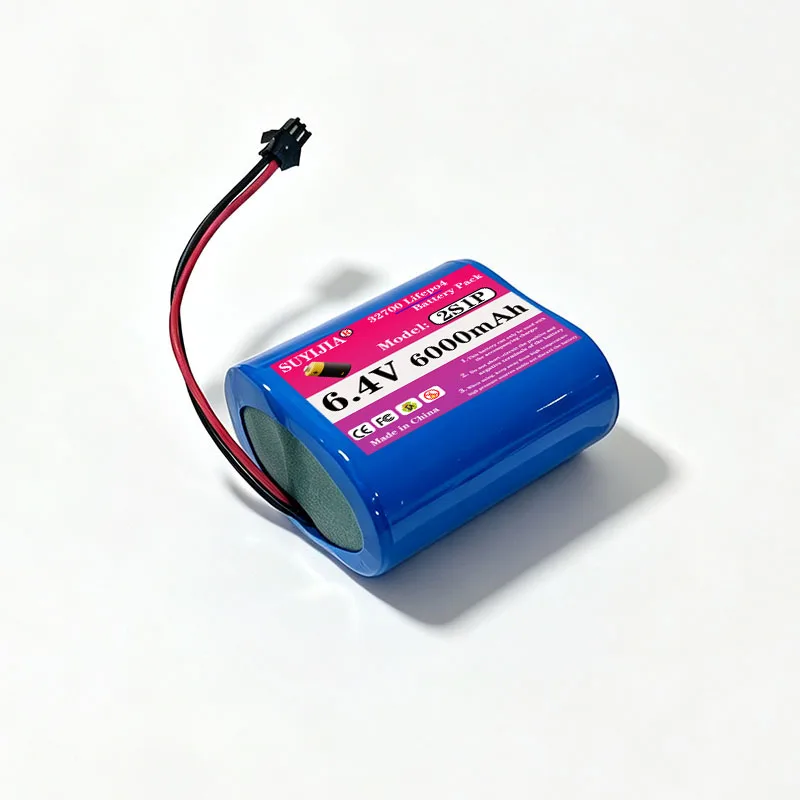 6.4V 6000mAh LiFePo4 Battery Pack 2S1P 32700 Cylindrical Power Battery Solar Energy Storage High Density Lithium Iron Phosphate