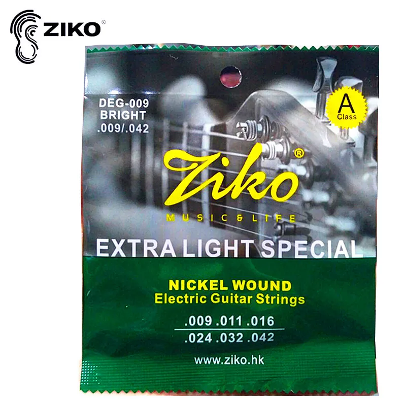 ZIKO Electric Guitar Strings 009-042 Nickel Wound Extra Light Special Strings DEG-009 Guitar String Set