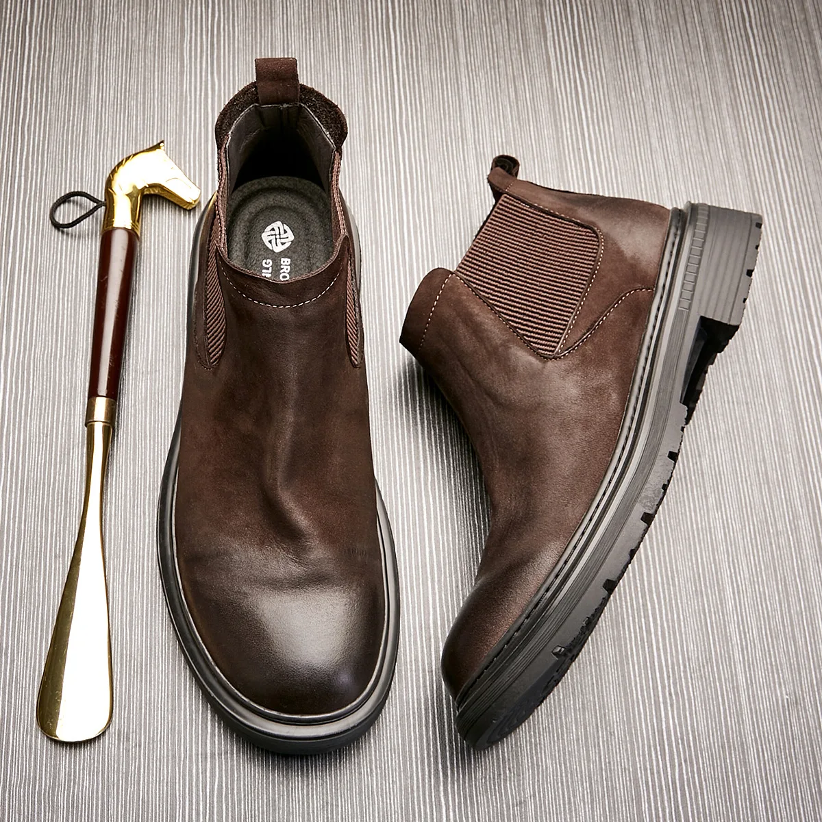 

High Quality Genuine Leather Boots Men Autumn Winter Motorcycle Boots Male Ankle Boots Cowhide Retro Men Shoes Men Casual Shoes