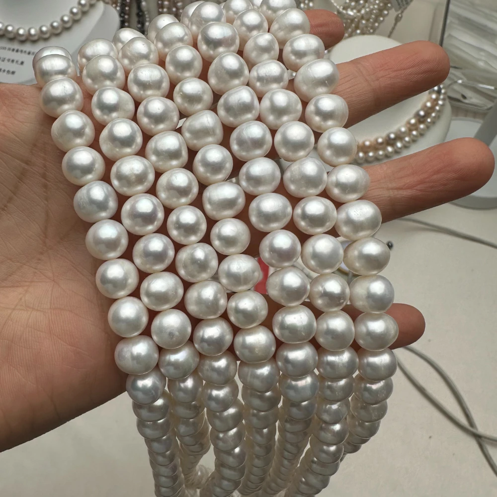 High-quality Natural Pearl Beads 100% Freshwater Pearl White Round Beads for Jewelry Making DIY Necklace Earrings Accessories