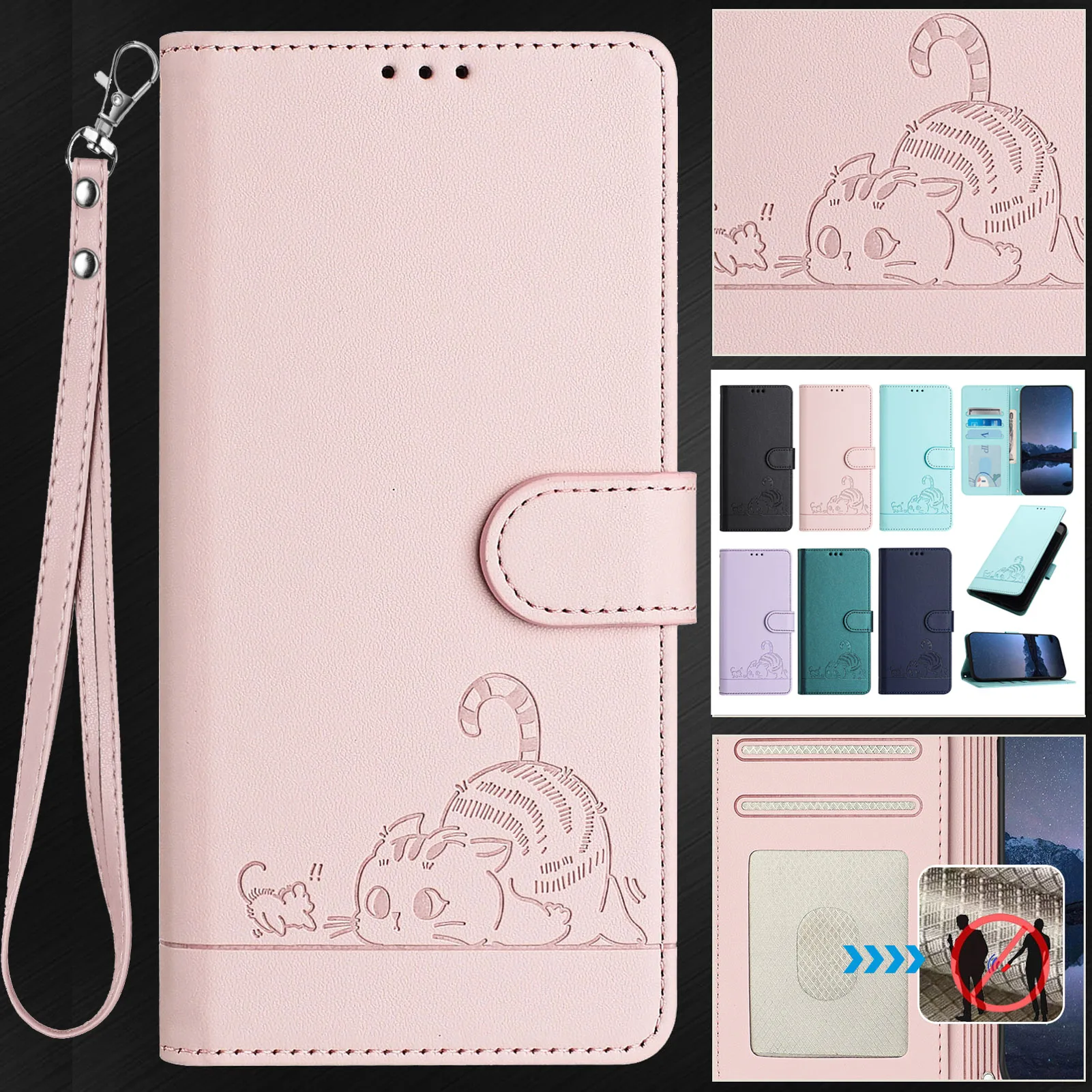 Fundas Poco F7 Pro Phone Case for Xiaomi Poco F7 Pro POCO F7 F 7 Ultra Etui Back Cover Anti theft Cute 3D Cat Leather Case Coque