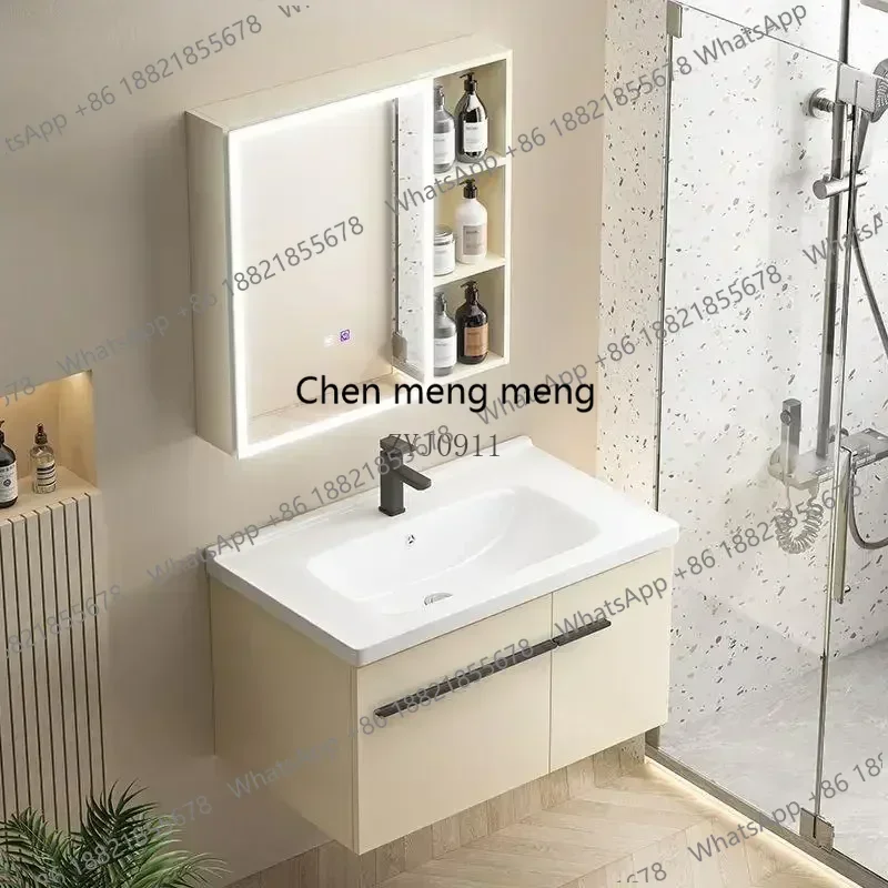 RR Corner Vanity Bathroom With Sink Integrated Ceramic Washbasin Multipurpose Mirror Bathroom Cabinets Storage Organizer Furnitu