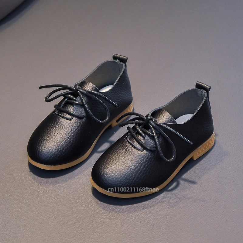 Новые весенние танцевальные туфли 2024, низкие туфли принцессы, студенческие черные кожаные туфли на шнуровке в британском стиле