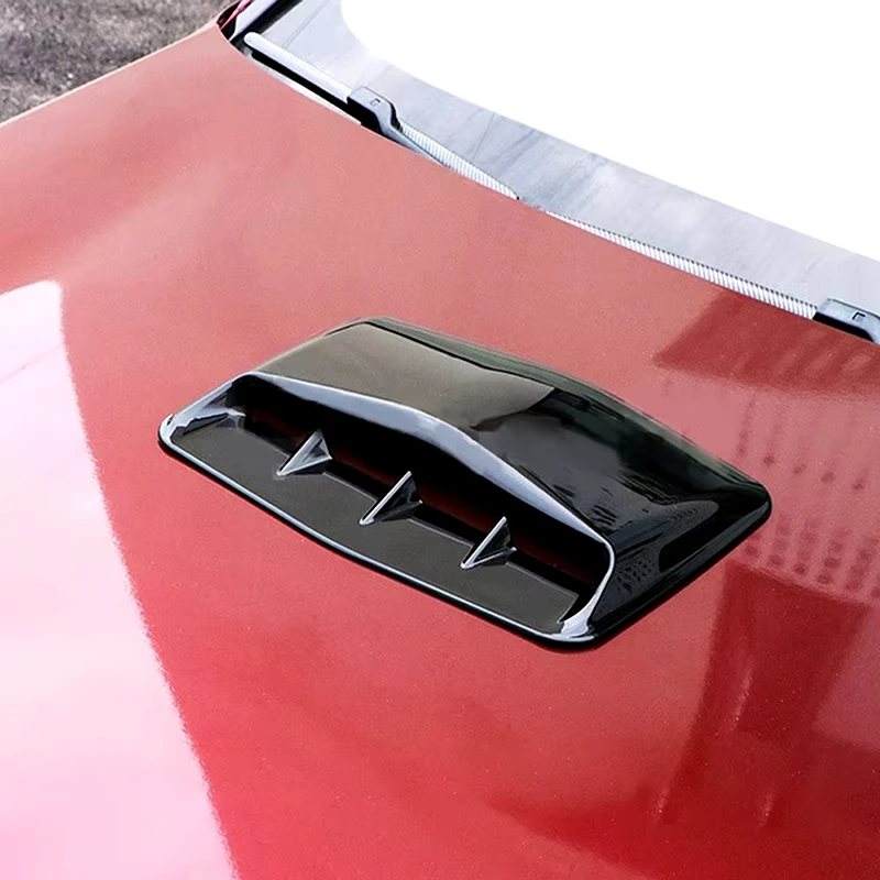 Universal Front Engine Hood Cover Scoop Air Intake Inlet Vent Decorative Glossy Black Car Truck Bonnet Vent Cover Accessory