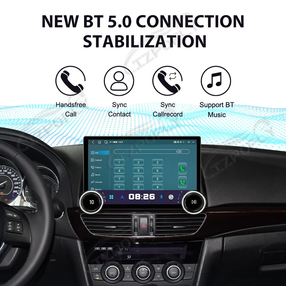 

Автомагнитола Lizpofly Upgrade 11.5 дюймов для Mazda6 Atenza 2014–2016 с беспроводными Carplay и Android Auto, сенсорным экраном и GPS-навигацией