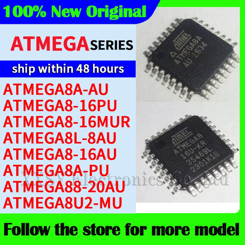 atmega8a-au-atmega8-16pu-atmega8l-8au-atmega8-16au-atmega8u2-mu-atmega8a-pu-atmega88-20au-em-estoque-envio-em-48-horas