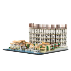 MOC Large Louvre Museum Roman Colosseum Arena Building Bricks World Architecture Square Educational Idea Toys Children Kid Gifts