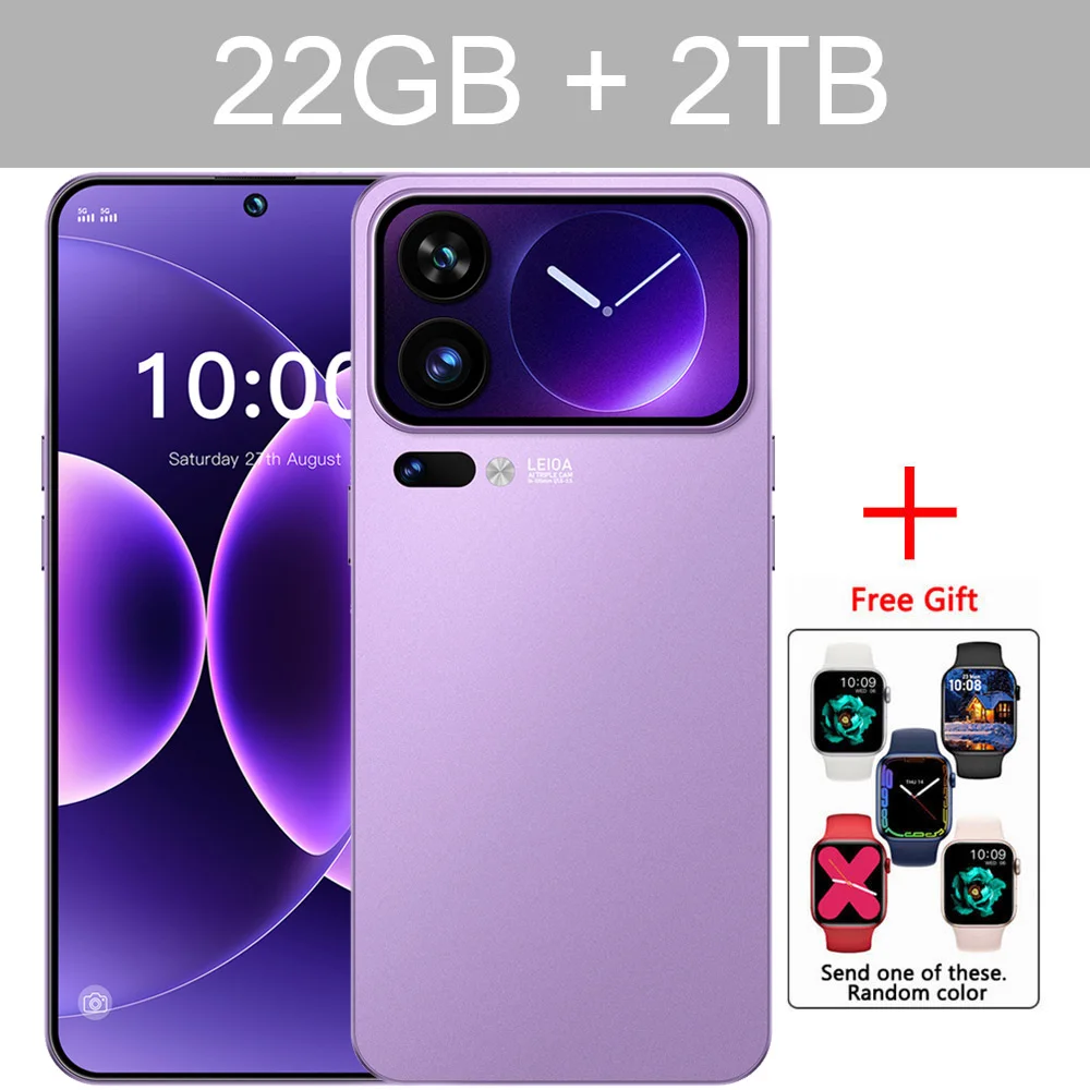 Nieuwe M17 Pro Max Mobiele Telefoons in Liquidatie 7.3HD Scherm Voordelige 5G Dual SIM Telefoons 7800mAh Android 15 Smartphone