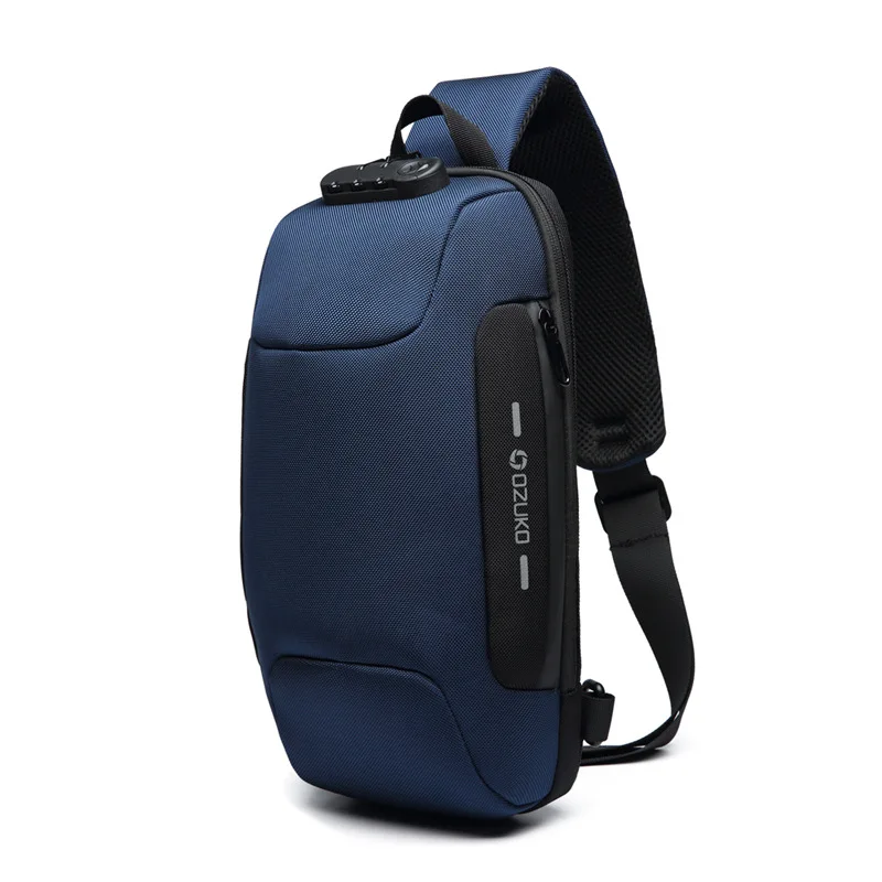 Ozuko multifuncional crossbody saco para homens anti-roubo ombro mensageiro sacos masculino à prova dwaterproof água curta viagem saco de peito ombro novo
