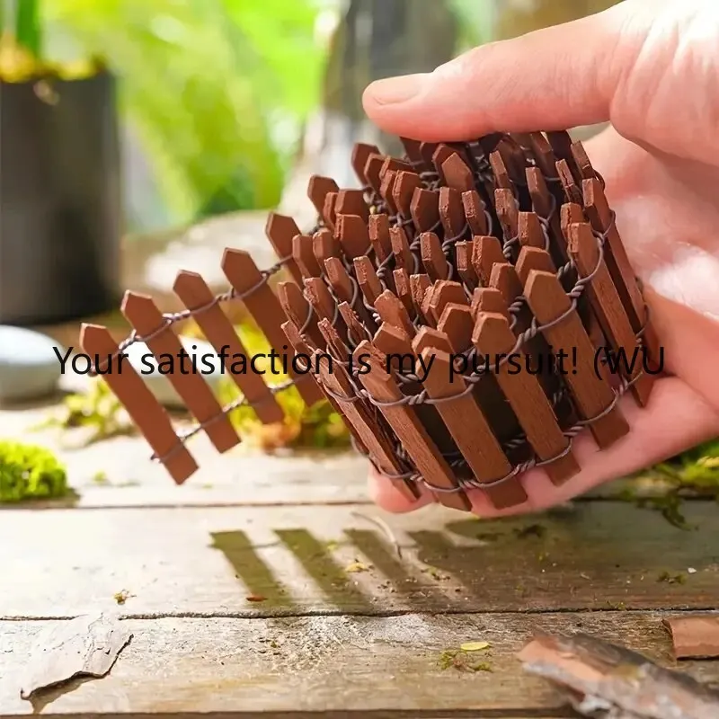 

1pc Mini Fence, Garden And Bonsai Decoration Fairy Tale Garden Fence Wooden Decoration, DIY HandicraftProject Mini Picket Fence
