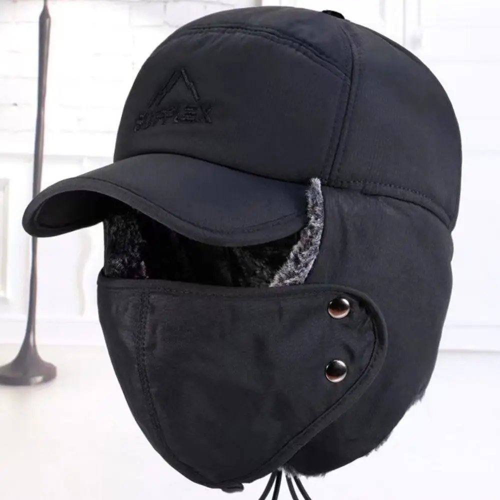 High Quality Windproof Winter Hats With Earflap Mask Winter Ski Warm Snow Cap Ear Protection Cotton Bomber Hats for Men Women