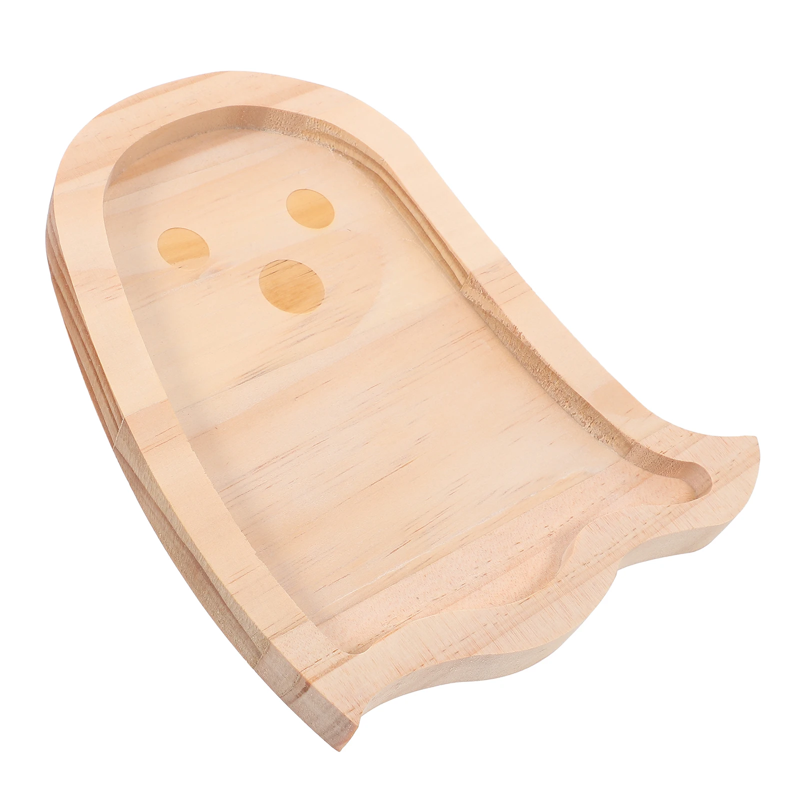

Ghost Shaped Tray Halloween Snack Serving Dessert Wood Fruit Kitchen Decor Table Dry Reusable Multi Functional
