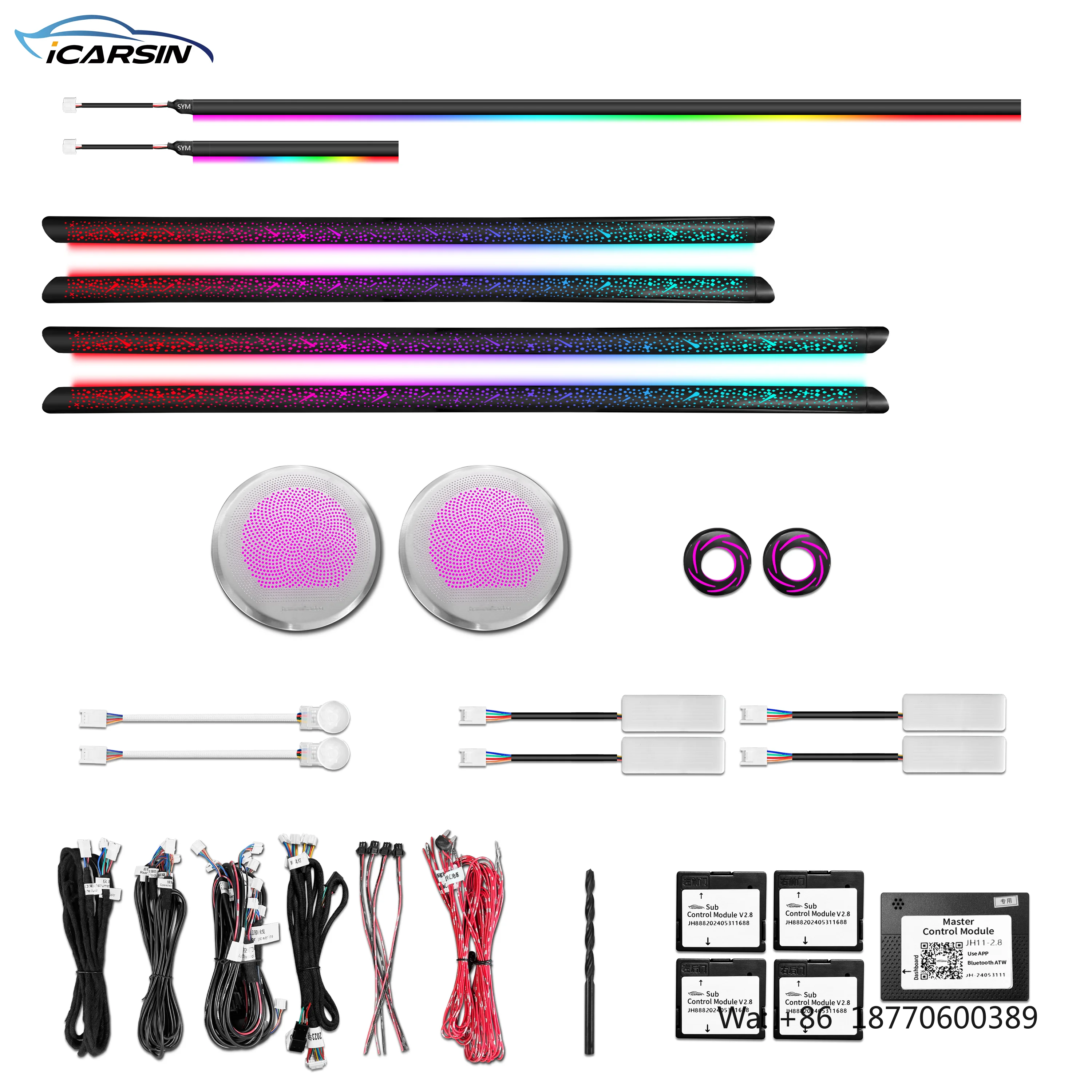 ICarsin Upgrade 256 Cores Symphony LED Iluminação Ambiente para Interior de Carros BMW Série 3 E90/E91 2004-2011 Acessórios de Acabamento