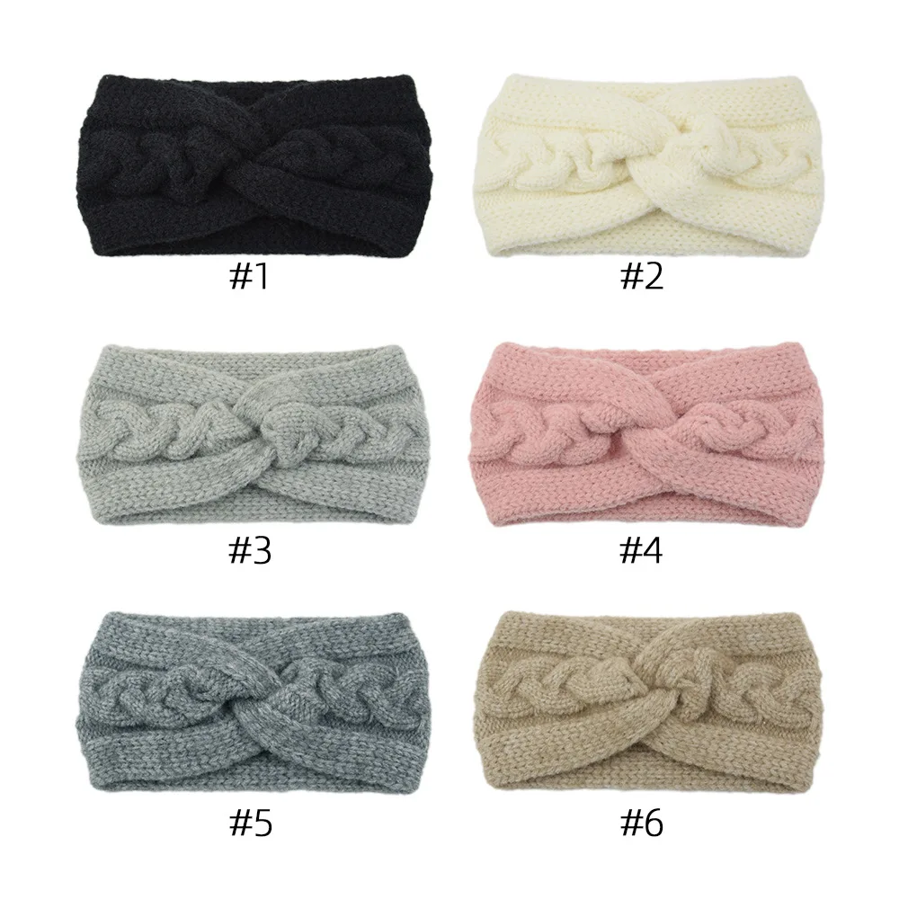 New Fashion Fried Dough Twists Cross Headband For Women Elegant Wide Brim Hair Bands Autumn Winter Ear Warmers Makeup Head Bands