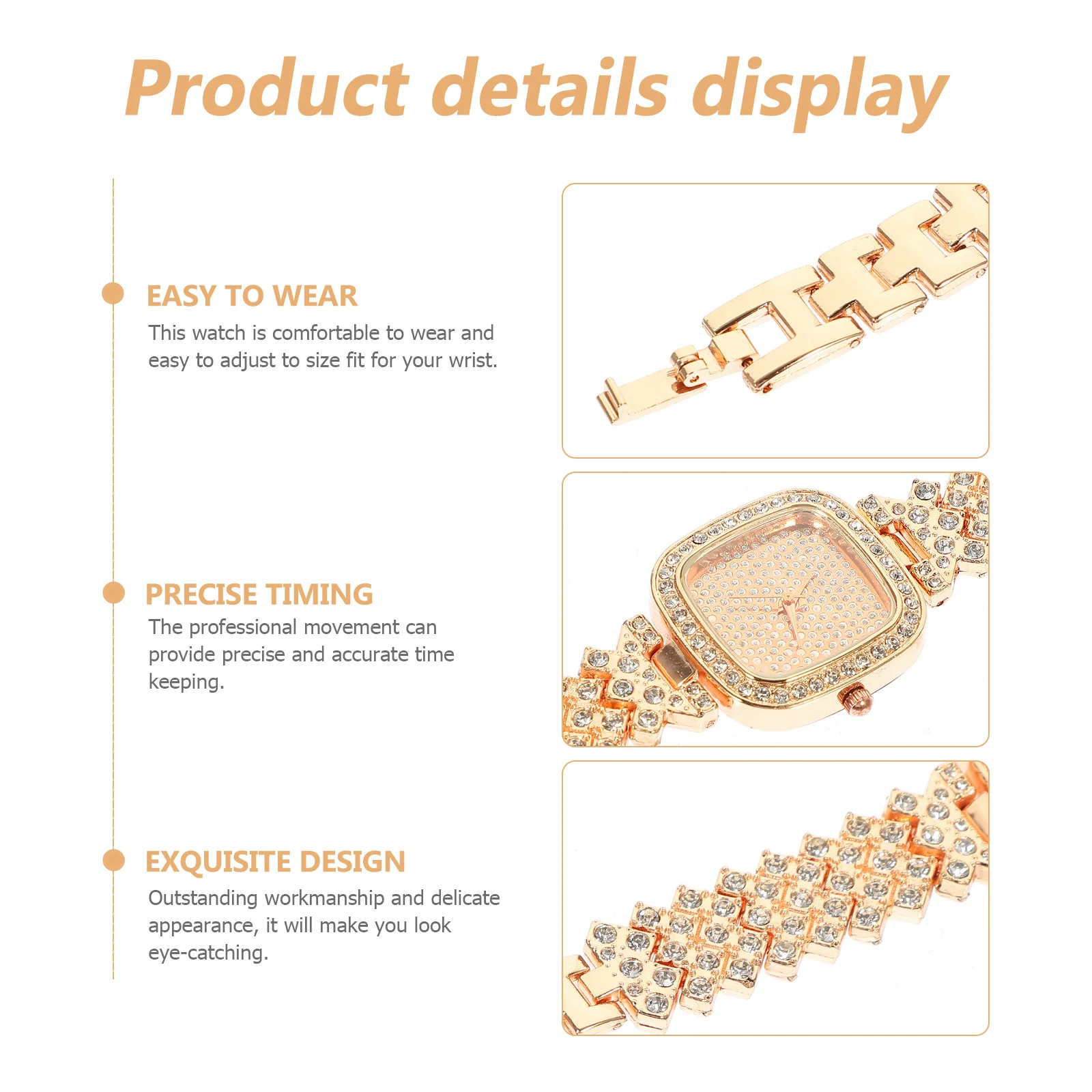 

Женские наручные часы со стразами, регулируемый ремешок, стильные повседневные женские часы в стиле отдыха, изысканные из нержавеющей стали