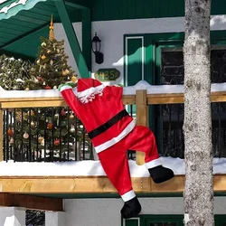 Santa Claus Plush Suit, Christmas Decoration Hanging, Climbing Window Balcony Roof Chimney Hanging Santa Christmas Decoration