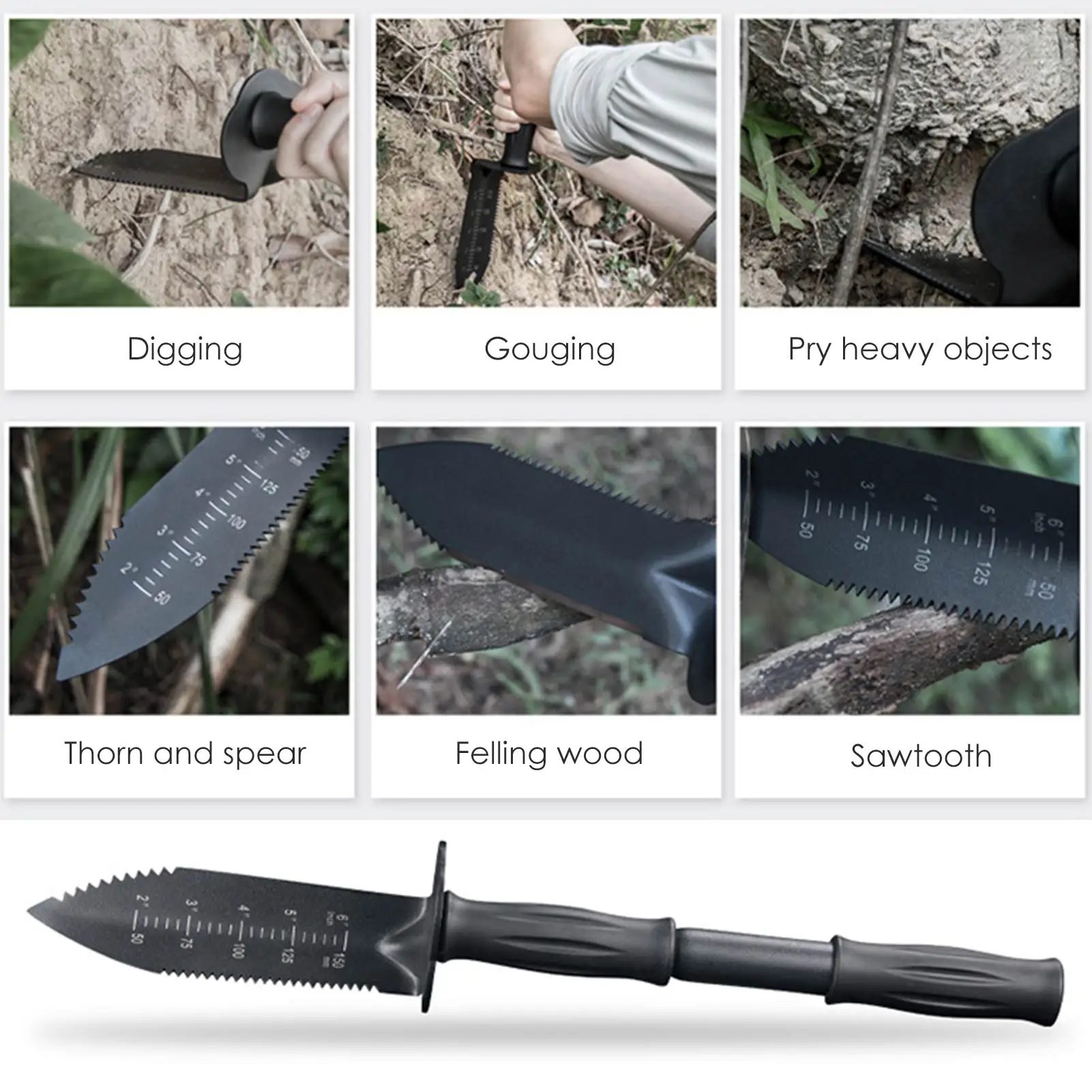 Upgraded Version Metal Detector Digger Tools Digger With Sheath  Extended Handle Stainless Steel Camping Garden Shovel Knife