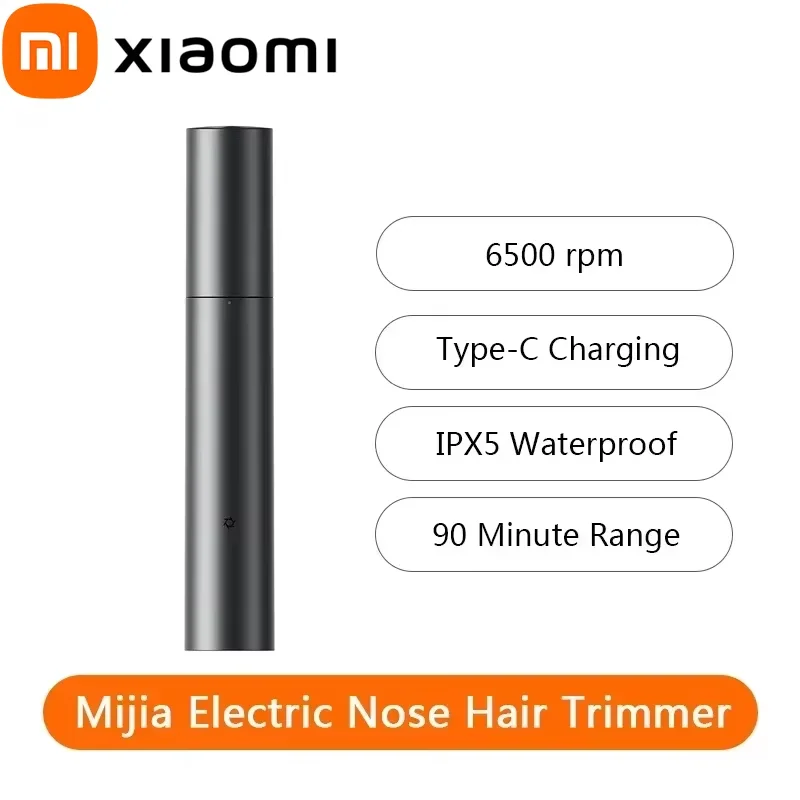 Xiaomi Mijia Electric Nose Hair Trimmer Type-c Charge Magnetic Suction Protective Cover Antibacterial Coating IPX5 Waterproof