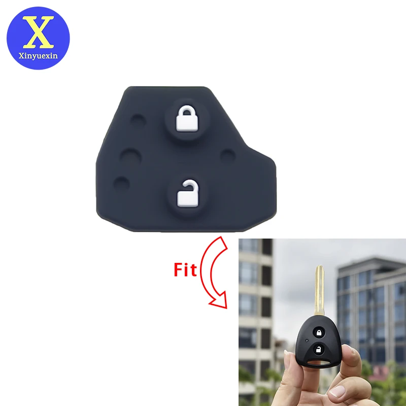 Xinyuexin Silicone Key Pad for Daihatsu Myvi Axia Xenia Alza for Toyota Avanza Wigo Grand 2016-2018 2 Button Key Shell 2 Pcs/lot
