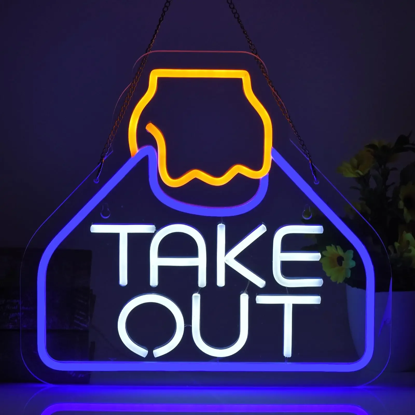 Take Out Neon Sign for Business Carry Out Take Away Led Light Switch for Restaurants Wall Decor Bar Store Drink Shop Cafe