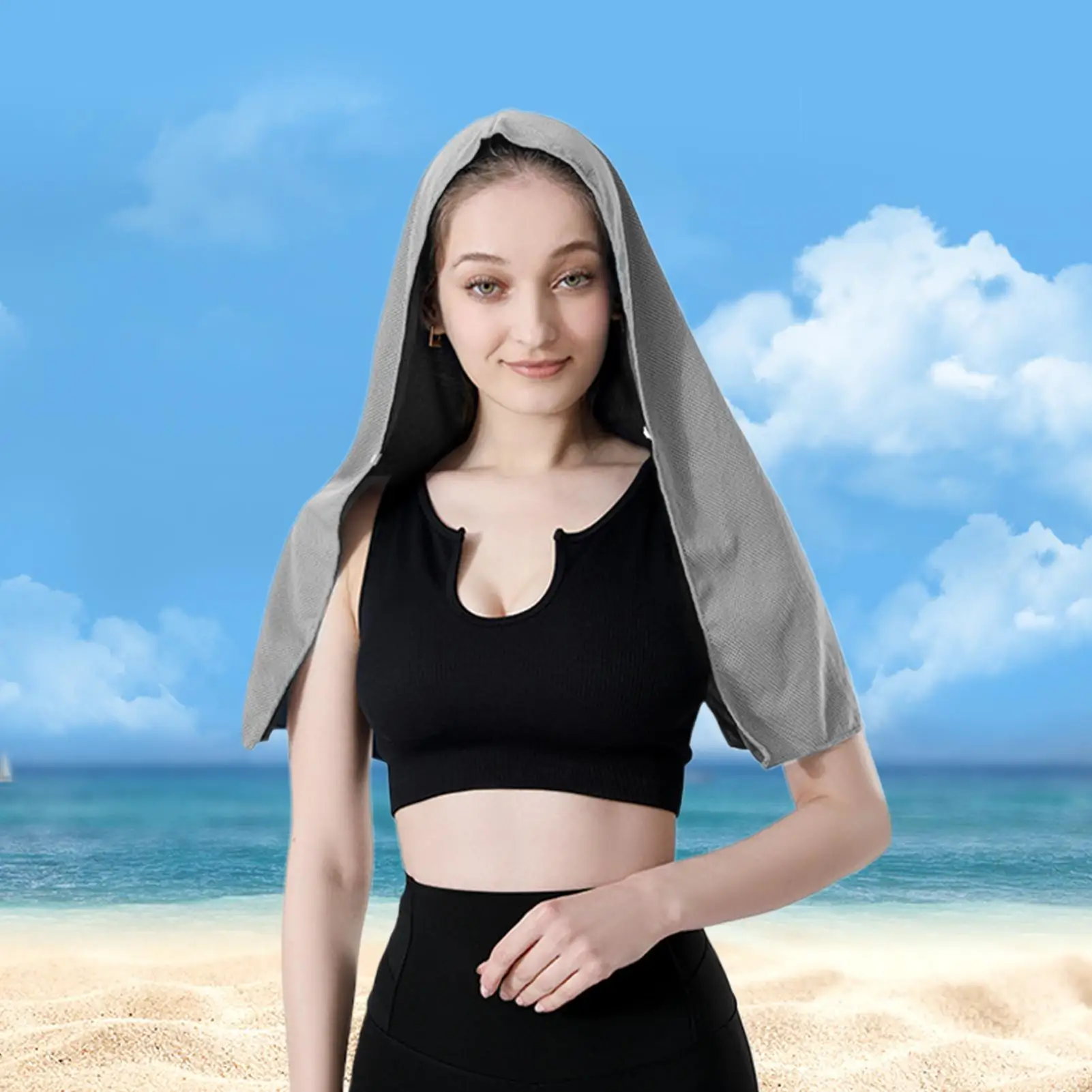 

Sports Cooling Towels Breathable Ice Towel Hoodie For Cycling Refreshing UV Protection Sweat Rags For Cycling Casual Outings