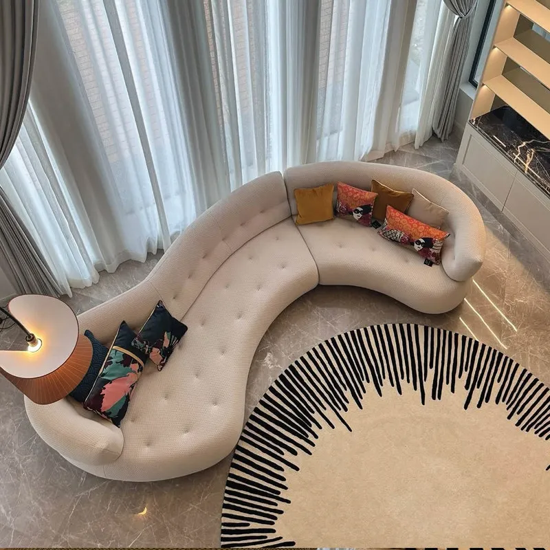 Sofa modern simple living room designer curved fabric module combination sofa large apartment