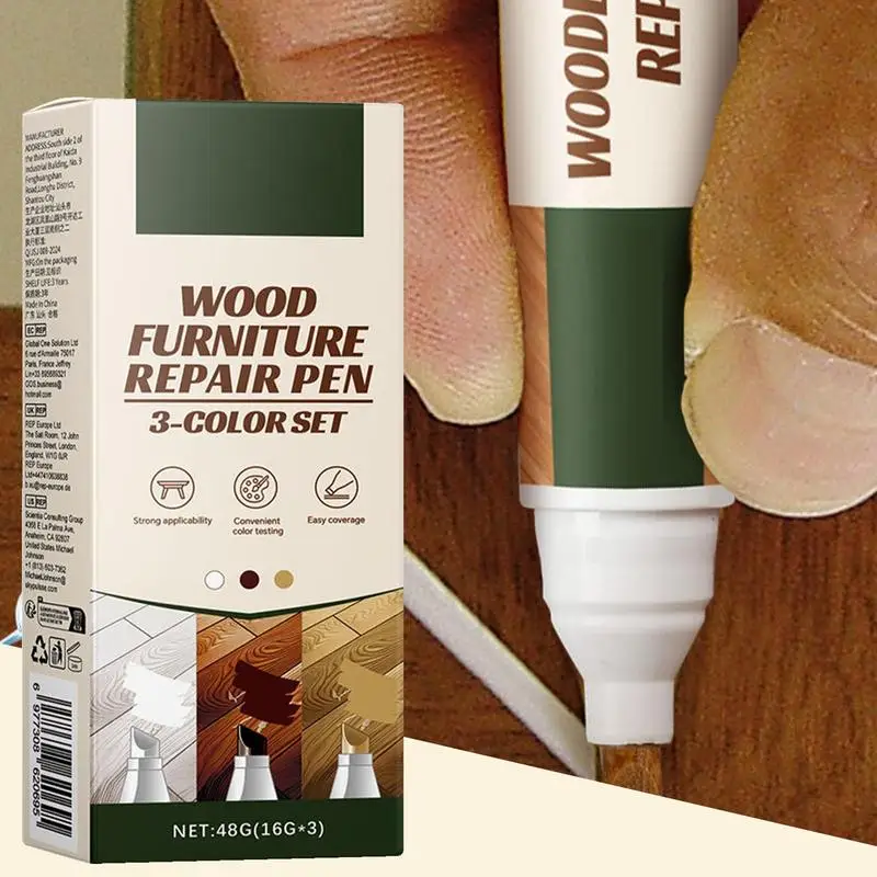 Wood Markers For Scratches Wood Scratch Repair Markers 3pcs Wood Floor Scratches Repair Kit Scratches Cover Wood Pens For