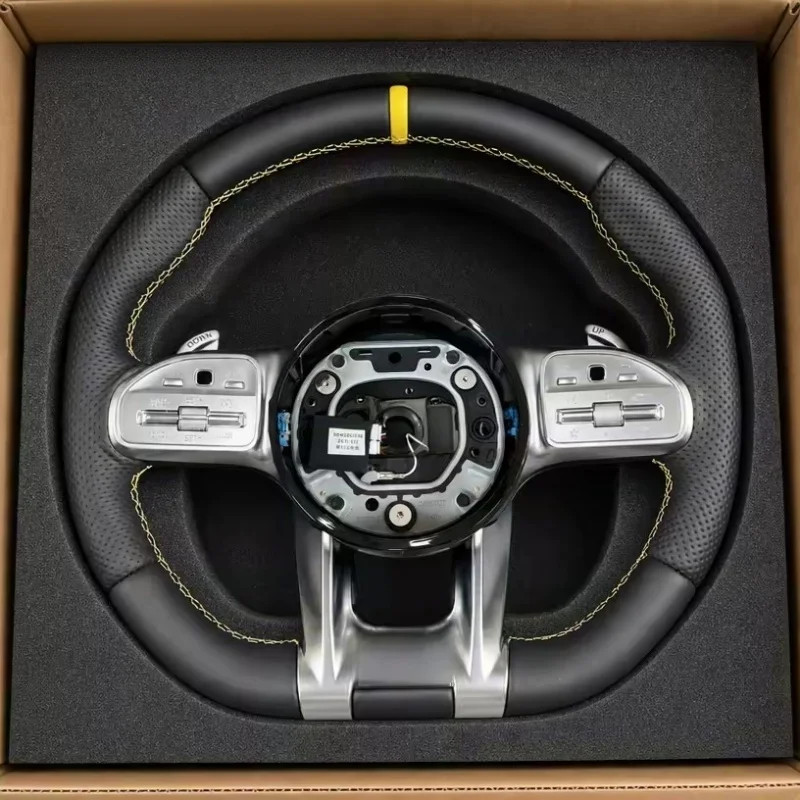 Couro personalizado para Mercedes AMG C E S G-Class GT W213 W205, acessórios para o interior do carro, incluindo o volante.