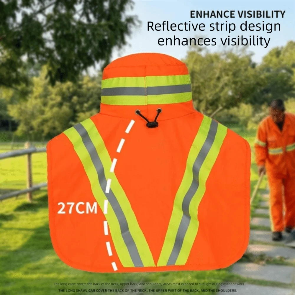 Adjustable Design Reflective Sun Hat UV Protection Large Brim Anti-UV Bucket Hat Neck Shawl Sun Protection view 5