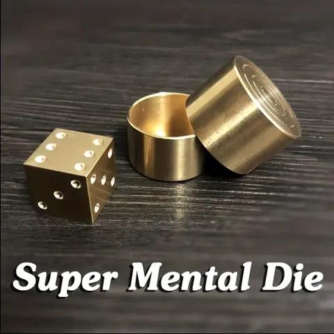 Super Mental Die (latón), trucos de Magia, mago, ilusiones de primer plano, accesorio de truco, metalismo, juguetes clásicos, predicción de números de dados, Magia
