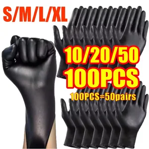 10/20/50/100PCS Bagged Disposable Gloves Black Disposable Gloves Household Kitchen Cooking Tools Car Wash Household Cleaning