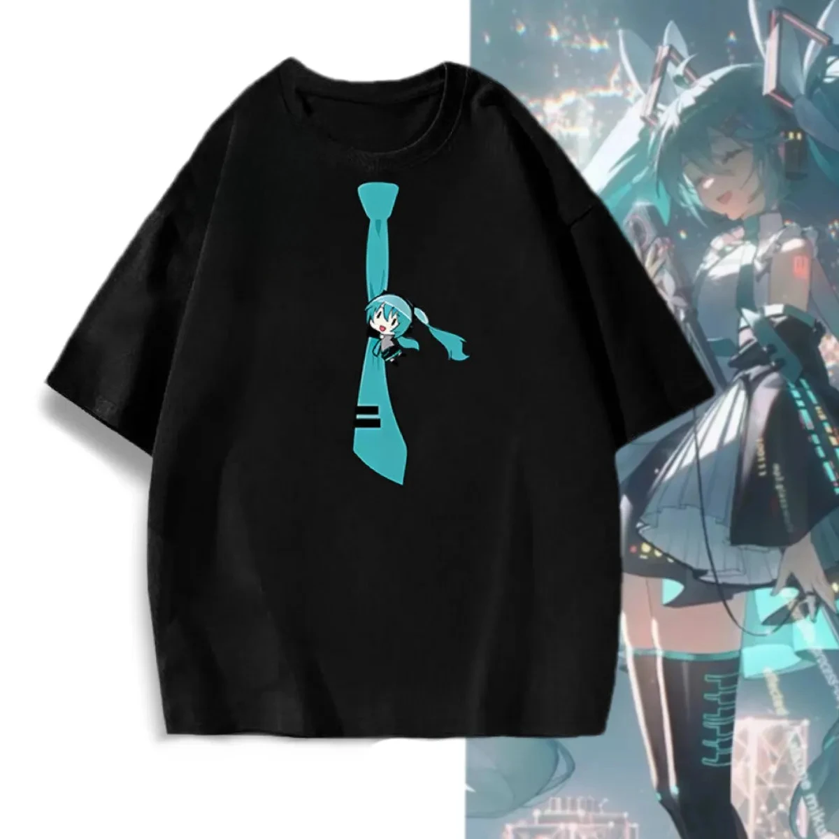 تي شيرت Hatsune Miku 2025 الرسمي للرجال على الموضة |   مينيسو مرخص |   100% قطن سريع الجفاف |   تي شيرت برسومات هاراجوكو مقاس S-5XL