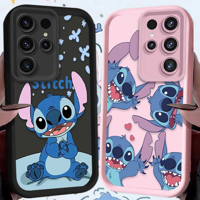 Cute Stitch Cartoon Phone Case for Samsung Galaxy S24 S25 S23 Ultra S22 S21 Plus FE A36 A56 A26 A16 A06 A15 A25 A35 A55 5G Etui