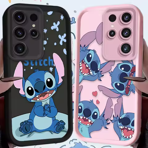 Cute Stitch Cartoon Phone Case for Samsung Galaxy S24 S25 S23 Ultra S22 S21 Plus FE A36 A56 A26 A16 A06 A15 A25 A35 A55 5G Etui
