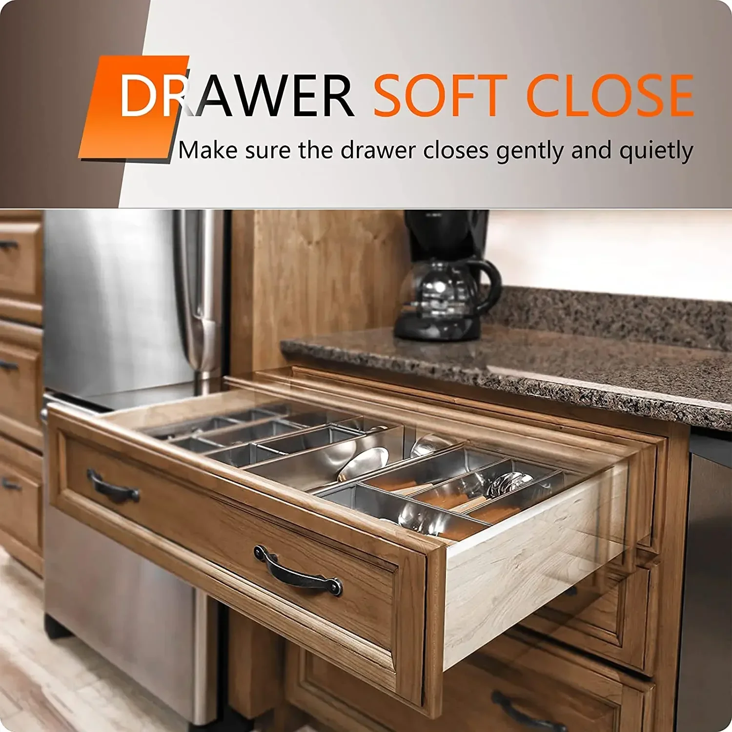 

1 Pair Under Mount Drawer Runners Full Extension Soft Close Concealed Furniture Drawer Slides with Couplings 3 Full Extension