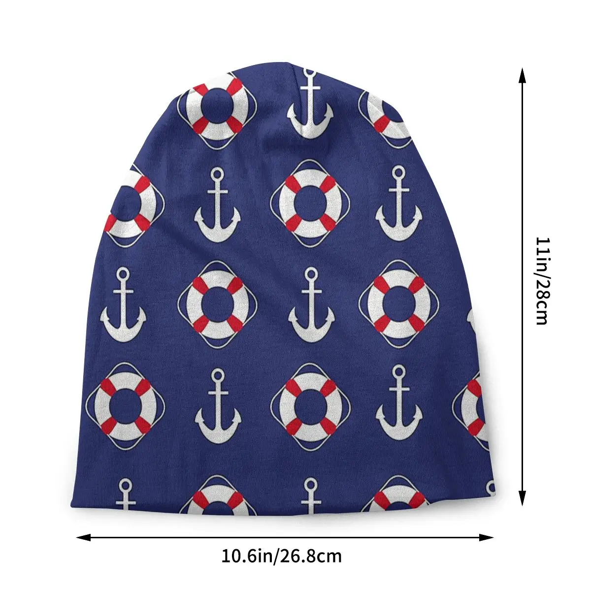 Seamless Nautical Anchor Autumn Female Thin Beanies Outdoor Unisex Skullies Bonnet Hats