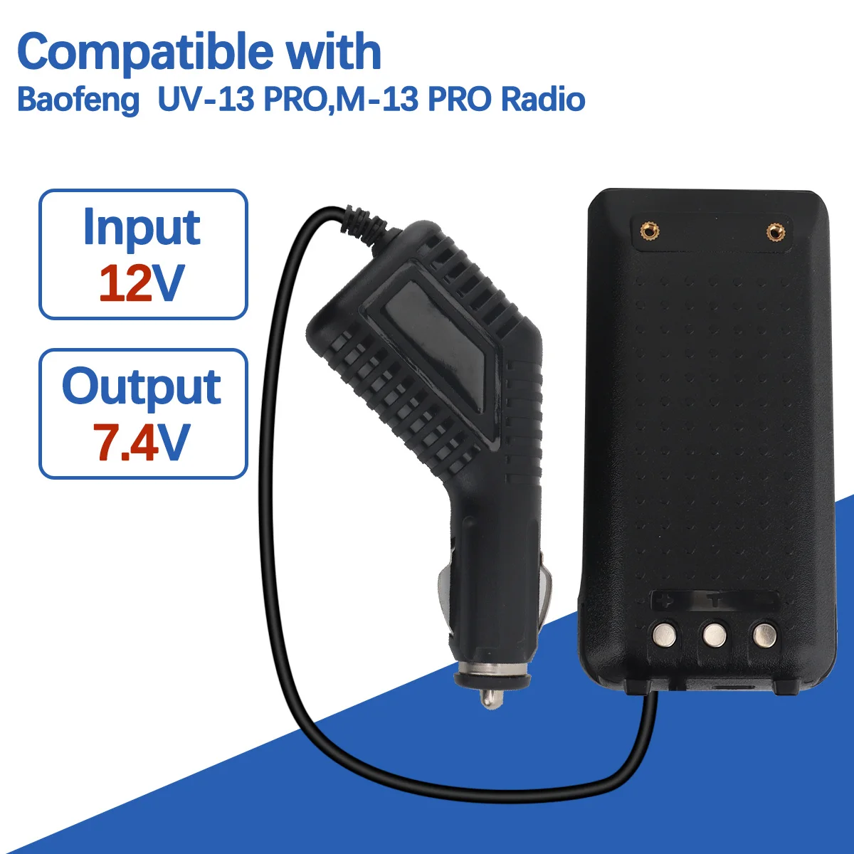 Baofeng-UV-13プロバッテリーエリミネーター、トランシーバー、車の充電器、双方向ラジオ、12v、M-13プロ