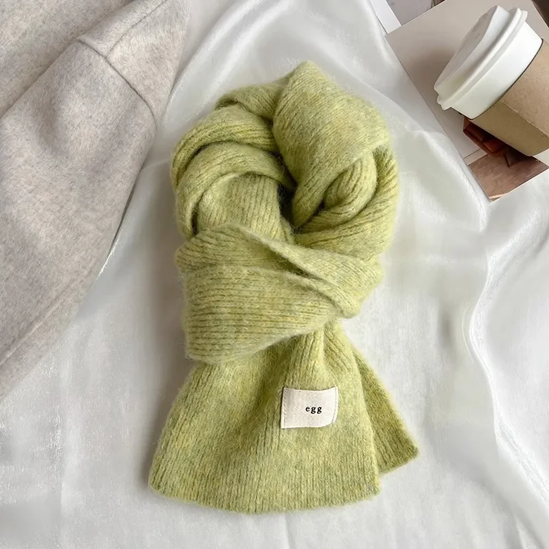 Korean New Cashmere Scarves Lady Winter Thicken Warmer Soft Pashmina Shawls Wraps Female Pure Color Knitted Long Scarf for Women