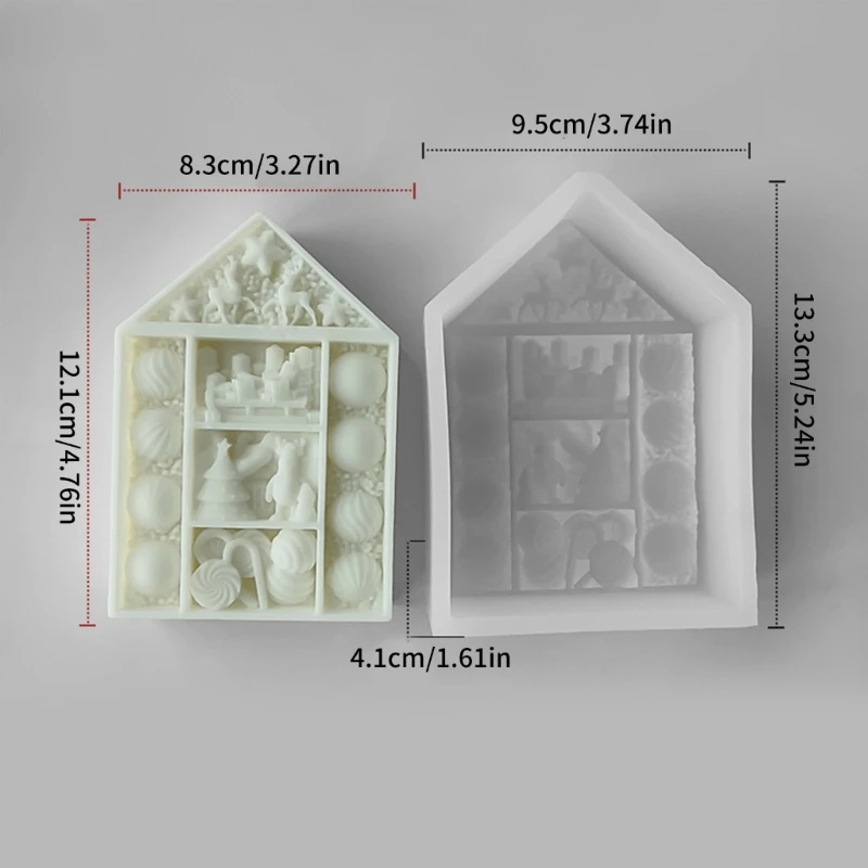 3D Silicone Soap Molds Silicone Mold DIY Epoxy Resin Mould Christmas Balls House Mold for DIY Crafts