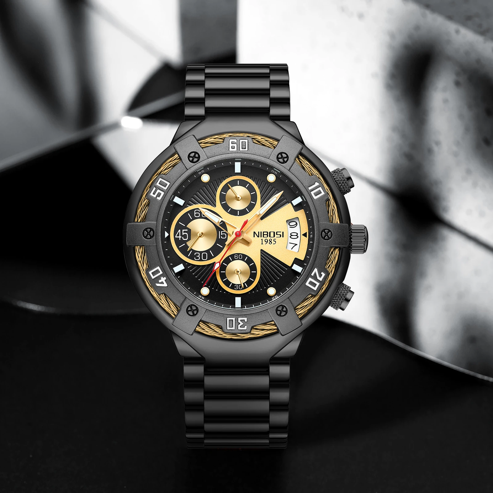 

NIBOSI модные мужские часы высшего бренда класса люкс спортивные наручные часы для мужчин водостойкий хронограф с автоматической датой Relogio Masculino