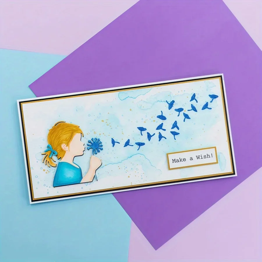 New Arrival Girl Blowing A Dandelion Metal Cutting Dies for DIY Scrapbooking Card Making Stencils Photo Albums