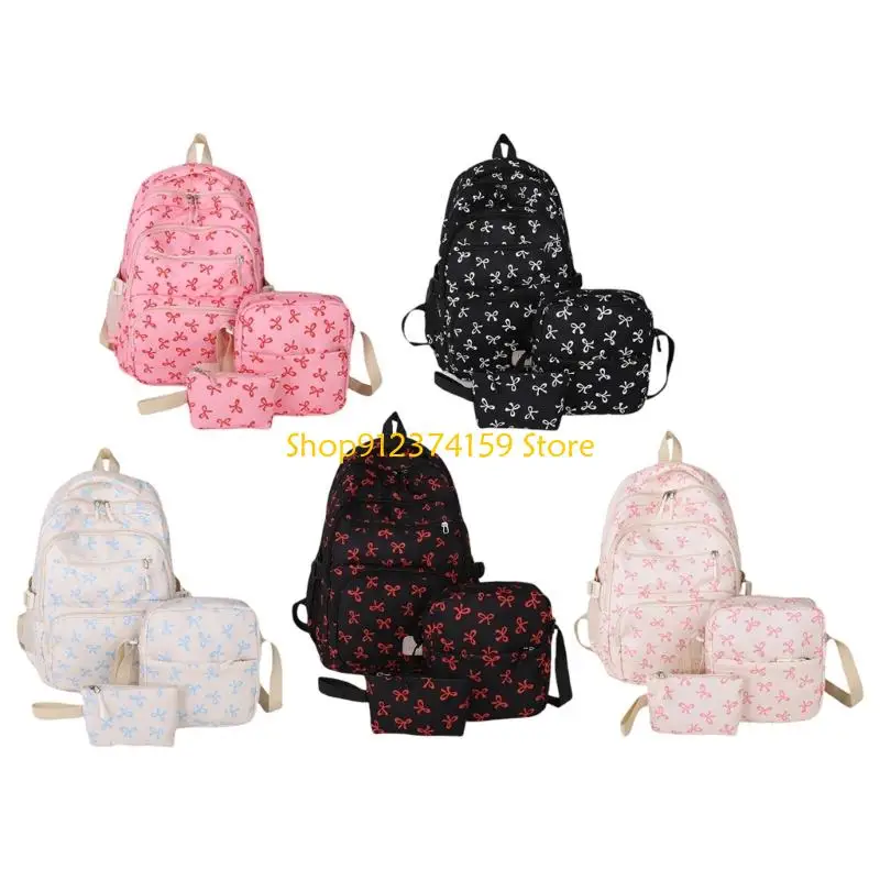

G5AE 3 Pcs School Bag Travel Rucksack Large Capacity Daypacks BowsBackpack Set