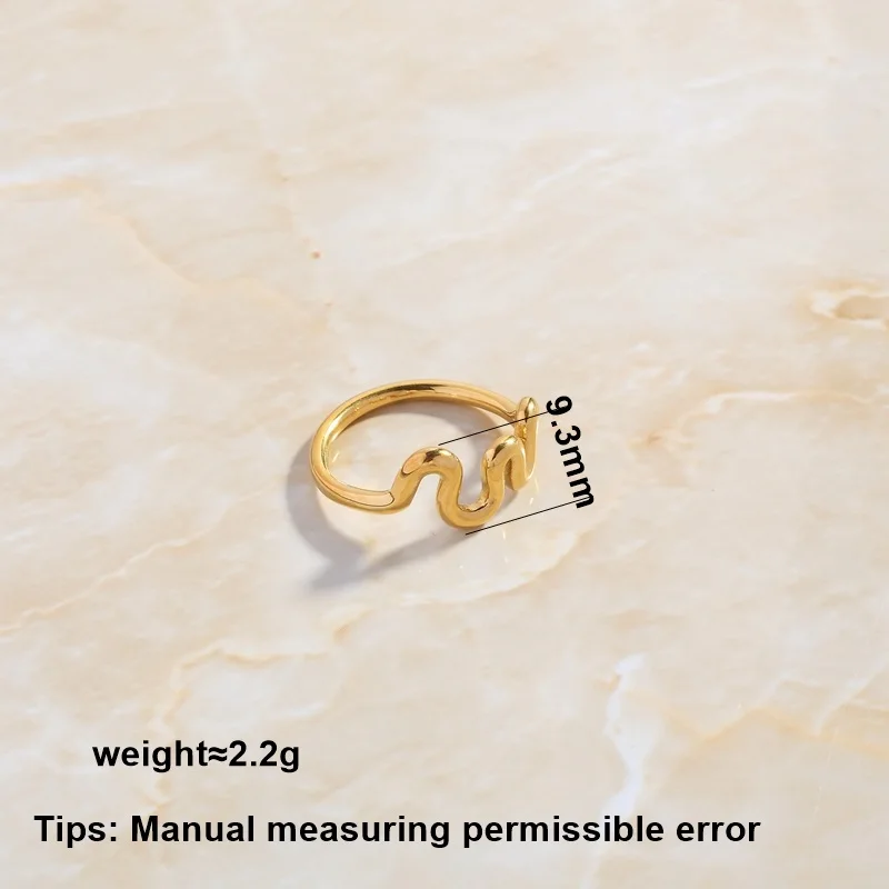 SOMMAR Hot Selling Gold Plated size 6 7 8 Perfume women finger Ring MI Curved Line Abstract Ring men ring jewelery