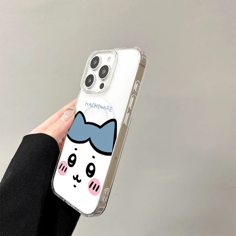 Mooie C-Chiikawa Draadloos Opladen Case voor iPhone 17 Air 16 E 15 14 13 12 Mini 11 Pro Max transparant Siliconen Rand Cover