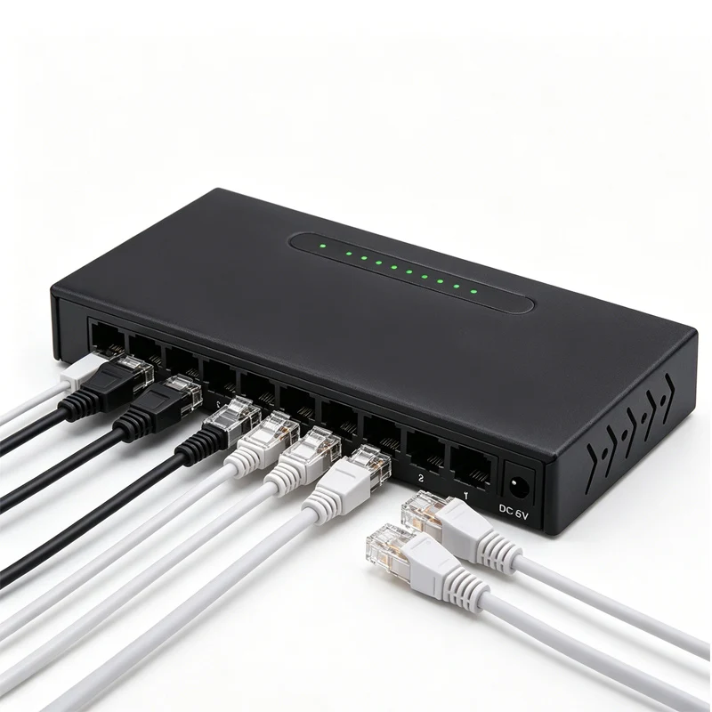 Internet Splitter Adapter 9 Ports game network switch dock station Ethernet Cable Plug and Play 100Mbps Ethernet Smart Switcher