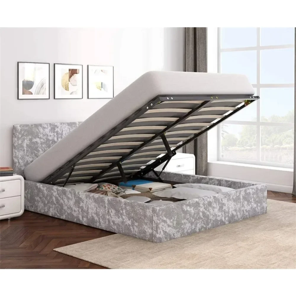 Cadre de lit en bois à lattes en tissu pour chambre d'hôtel moderne, lit double, chambre à coucher, dortoir, lit superposé, roi, reine, meubles de maison, vente en gros