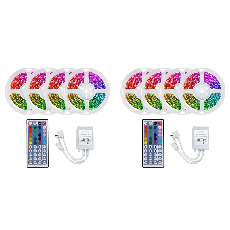 

B62B-2Set 20M RGB светодиодная лента 3528 1200 светодиодов гибкая светодиодная лента с 44-клавишным пультом дистанционного управления для спальни Хэллоуин Рождество